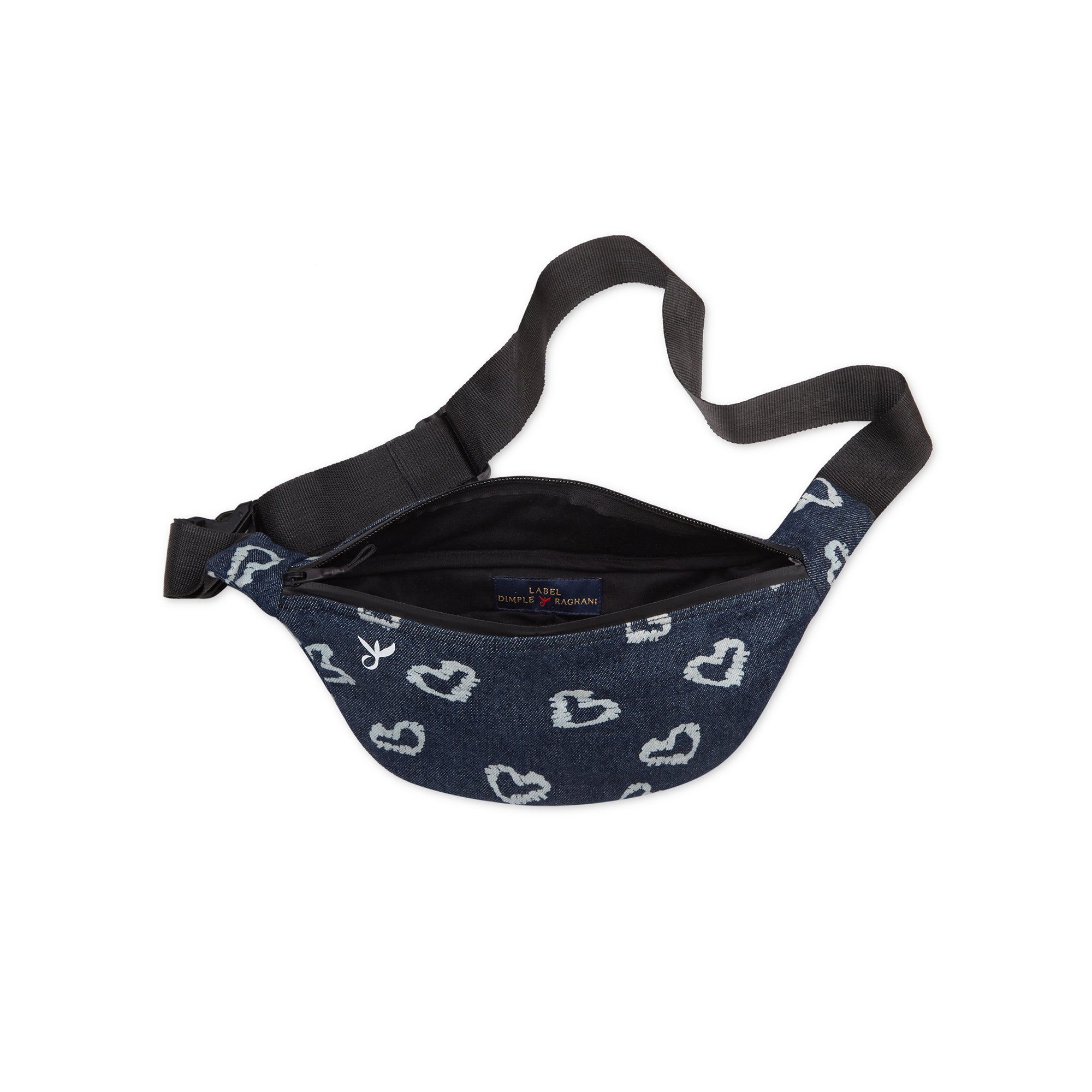 Denim Hearts Fanny Pack -  Label Dimple Raghani