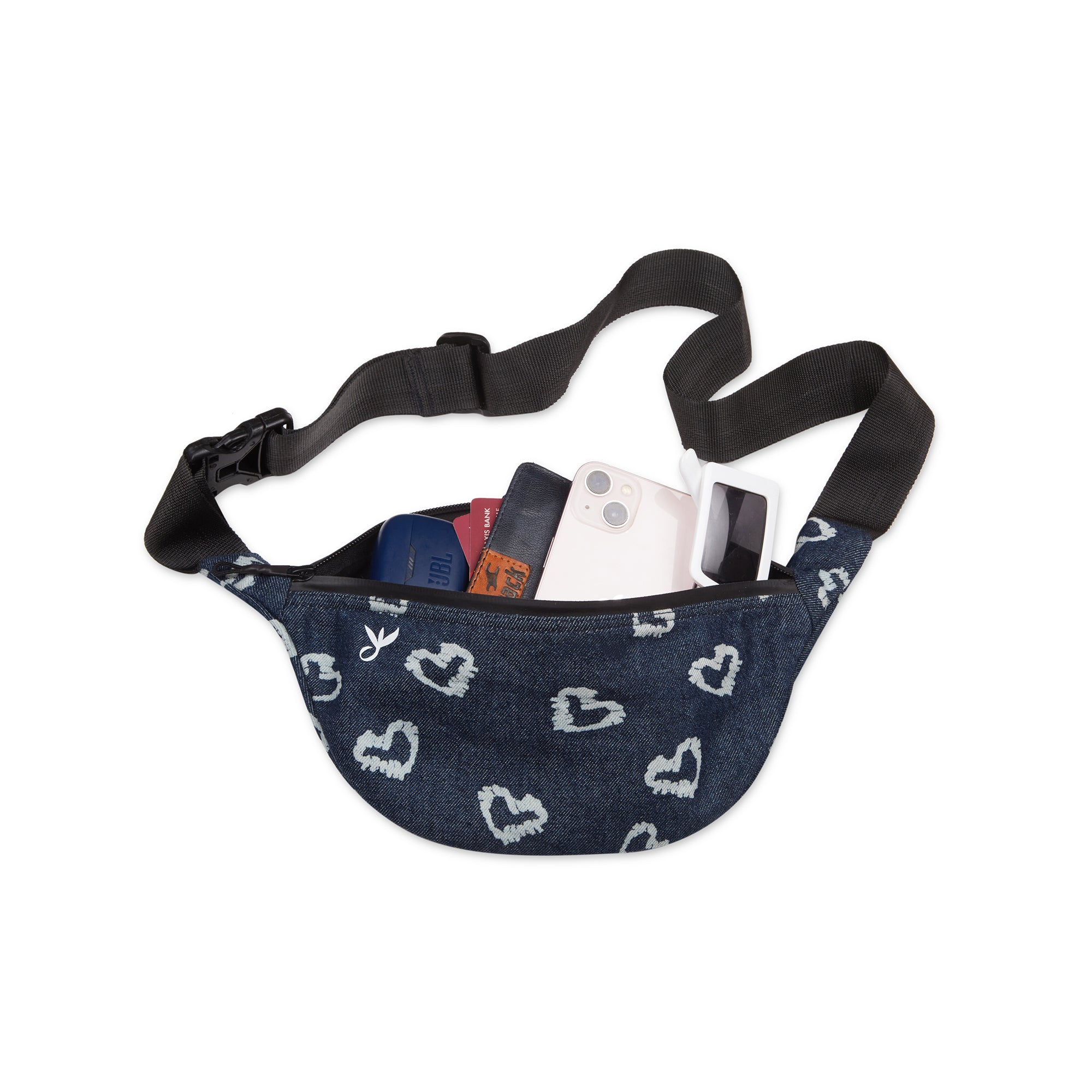 Denim Hearts Fanny Pack -  Label Dimple Raghani